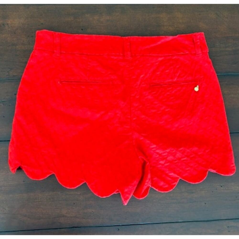 Caribbean‎ Joe Women's Shelby Size 6 Scalloped Hem Red Shorts - Picture 2 of 5